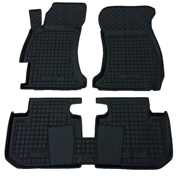 Коврики в салон Subaru XV 2012- резиновые, чёрные (AVTO-Gumm)