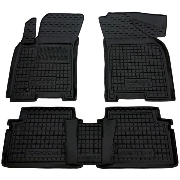 Коврики в салон Daewoo Gentra 2013- резиновые, чёрные (AVTO-Gumm)