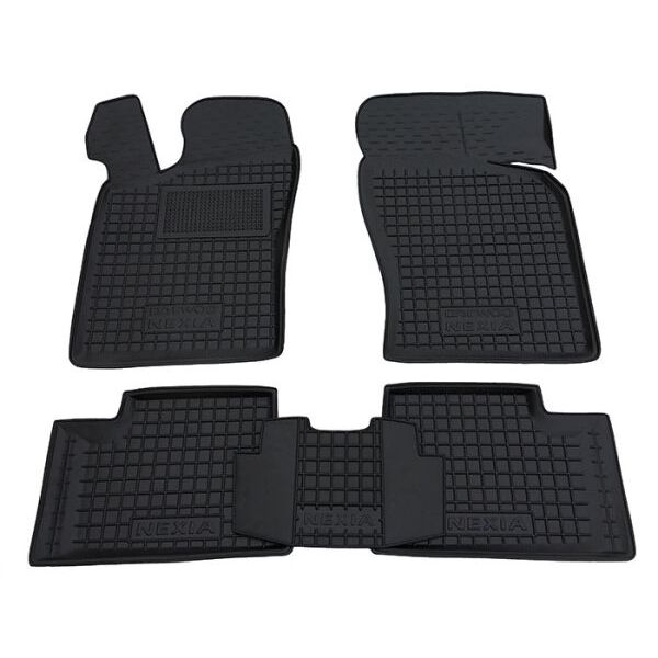 Коврики в салон Daewoo Nexia 1998-/2008- резиновые, чёрные (AVTO-Gumm)