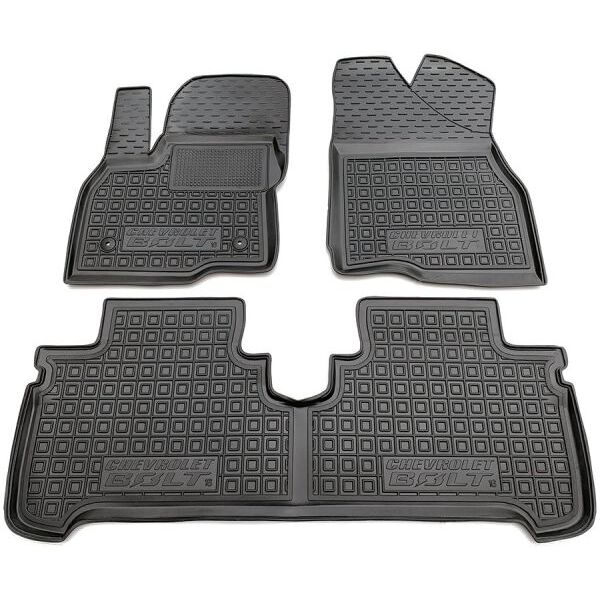 Коврики в салон Chevrolet Bolt EV 2016- резиновые, чёрные (AVTO-Gumm)