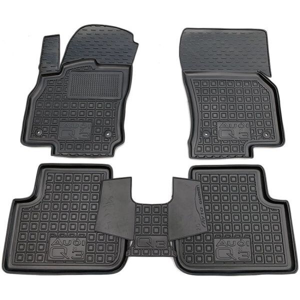 Коврики в салон Audi Q3 2020- резиновые, чёрные (AVTO-Gumm)