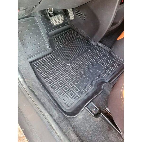 Коврики в салон Chery eQ1 2018- резиновые, чёрные (AVTO-Gumm)